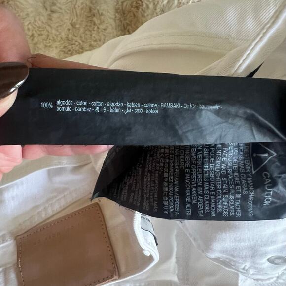 Zara Women’s The New Daddy Jeans Raw Hem Straight Leg White Size 6 - Picture 8 of 13